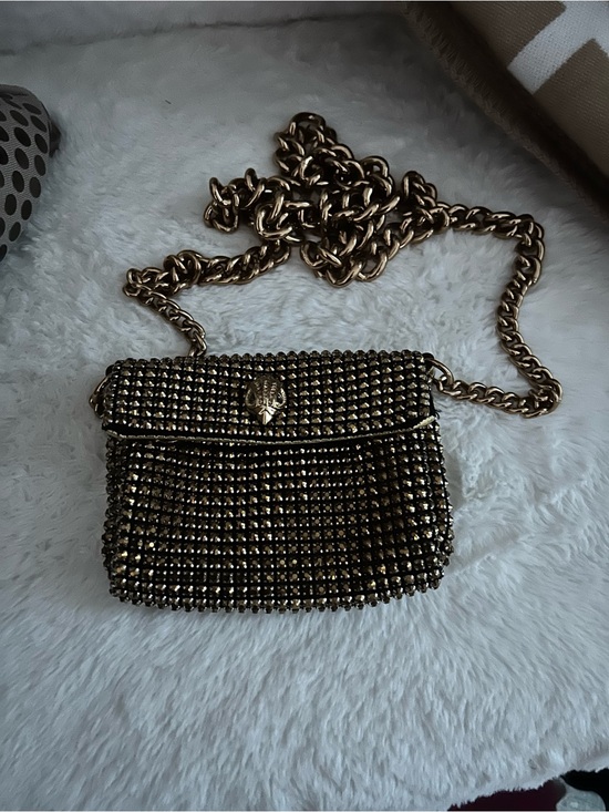 Kurt Geiger Handbags - Kurt Geiger Gold Crystal & Metallic Chain Crossbody Bag